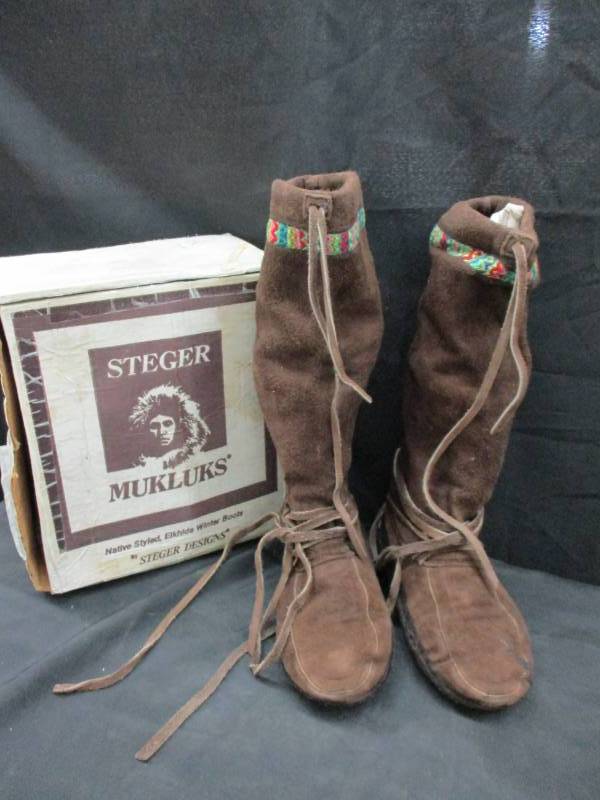 lot 89 image: long Steger Mukluks no size listed but 12 long