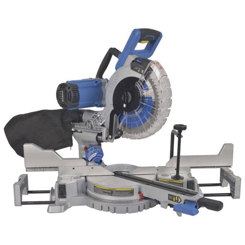 lot 17 image: Kobalt 10-in 15-Amp Dual Bevel Sliding Laser Compound Miter Saw, SM2516LW