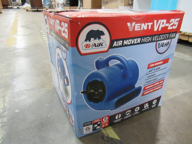 lot 50 image: B-Air 14 HP 900 CFM Air Mover for Water Damage Restoration Carpet Dryer Floor Blower Fan Home and Plumbing Use, Blue BA-VP-25-BL