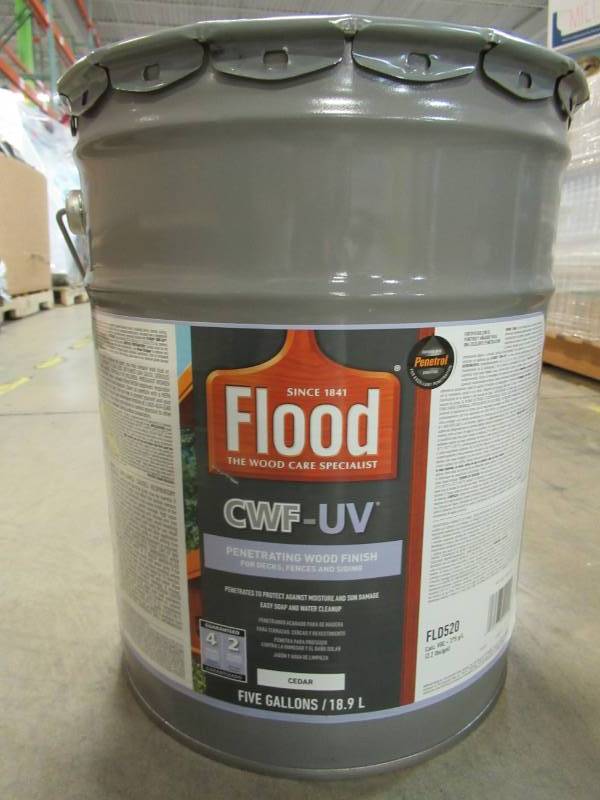 lot 72 image: Flood 5 gal. Cedar Tone CWF-UV Oil Based Exterior Wood Finish, FLD520-05