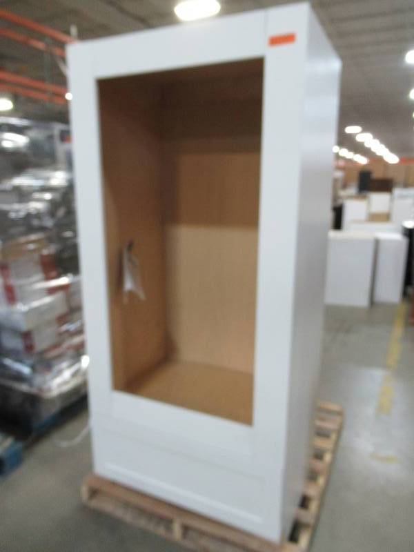 lot 154 image: Hampton Bay Cambridge Assembled 33x96x24.5 in. Base Double Oven Cabinet in White, CM3396V-WH