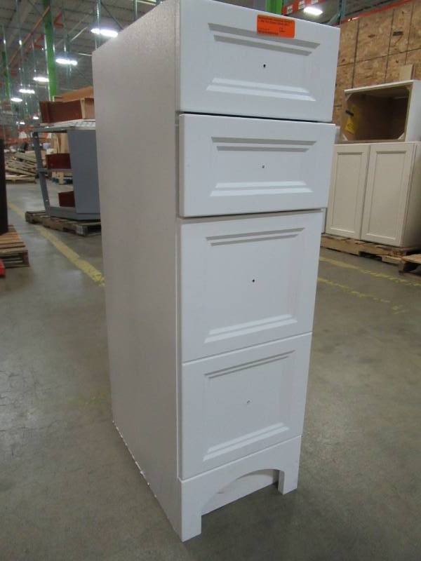 lot 167 image: Glacier Bay Modular 12-12 in. W Bathroom 2-Drawer Storage Floor Cabinet in White