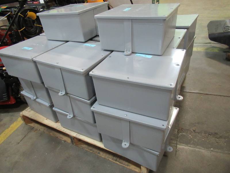 lot 174 image: Pallet of 27 Cantex 12 X 12 X 6 Junction Boxes, R5133713