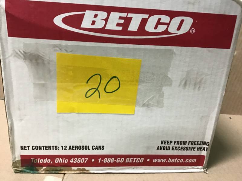 lot 20 image: Betco GLYBET Surface Disinfectant Air Sanitizer,12 - 14oz Aerosol Cans not used