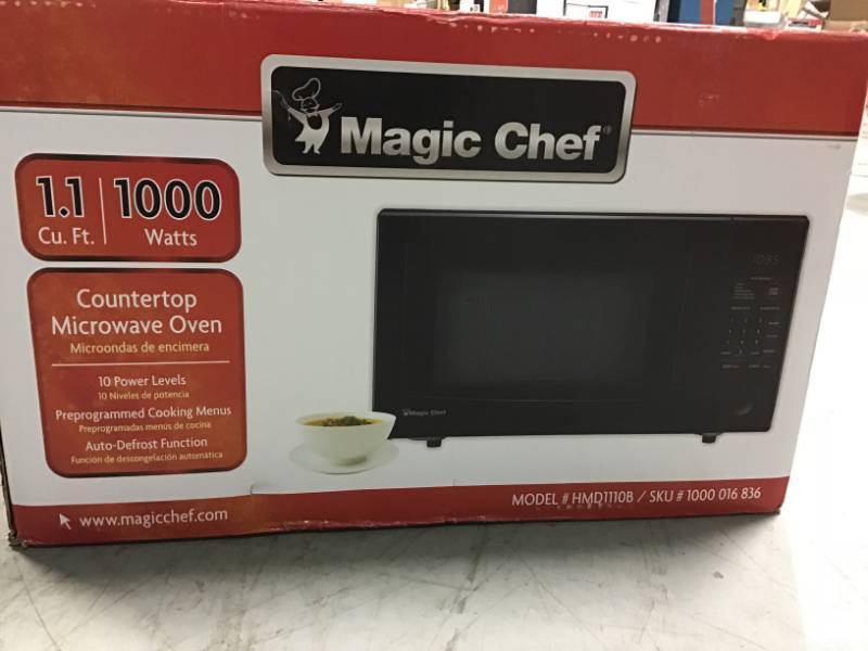 Magic Chef 1 1 Cu Ft Countertop Microwave In Black Open Box In
