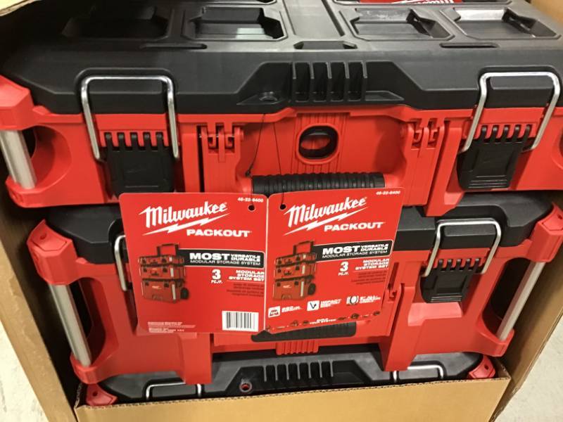 lot 59 image: Milwaukee 22 in. Packout Modular Tool Box Storage System not used