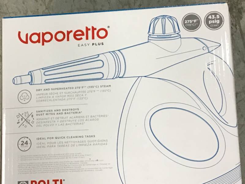 lot 60 image: Polti Vaporetto Easy Plus Handheld Steam Cleaner with 10 Accessories not used