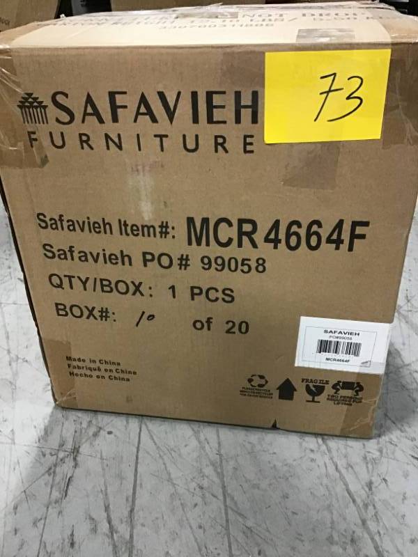 lot 73 image: Safavieh Ponzi Beige Accent Ottoman open box in like new condition
