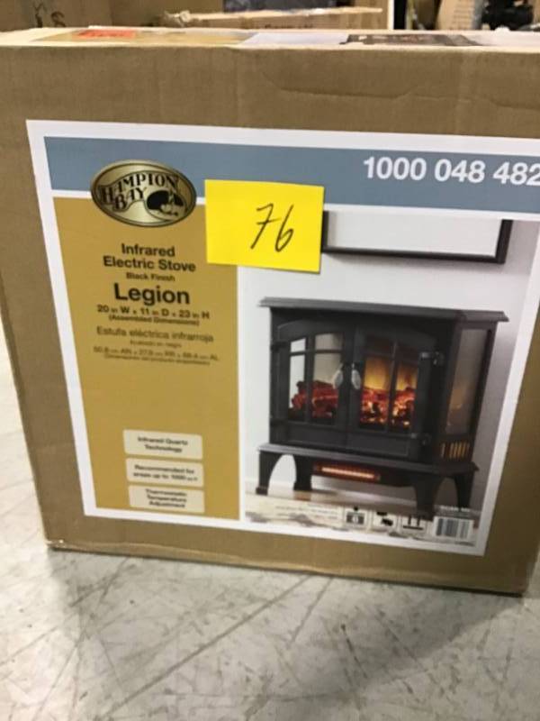 lot 76 image: Hampton Bay Legion 1,000 sq. ft. Panoramic Infrared Electric Stove open box in like new condition