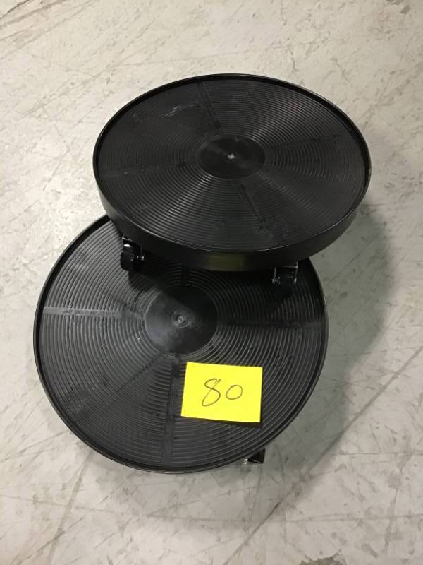 lot 80 image: 16 in. Black Plant Dolly without Hole QTY 2