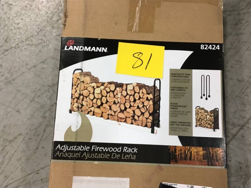 lot 81 image: LANDMANN Adjustable Firewood Rack not used