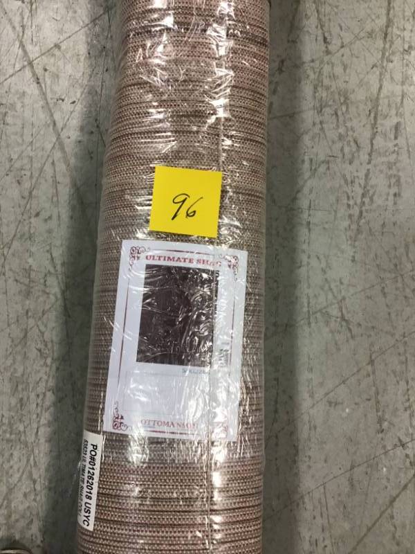 lot 96 image: Ottomanson Contemporary Solid Dark Red 5 ft. x 7 ft. Shag Area Rug not used