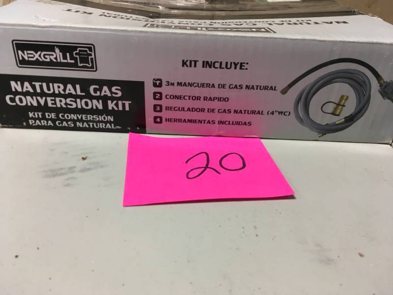 lot 20 image: Nexgrill Natural Gas Conversion Kit open box in like new condition