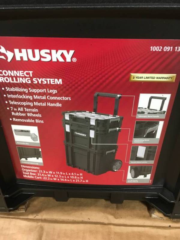 lot 33 image: Husky 22 in. Connect Rolling System Tool Box open box in like new condition