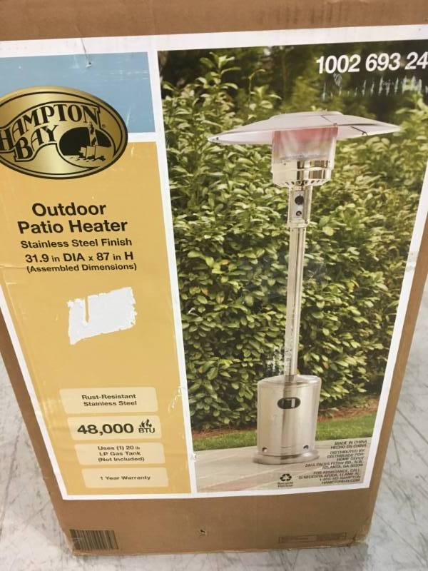 Hampton Bay 48000 Btu Stainless Steel Patio Heater No Gas To Pilot