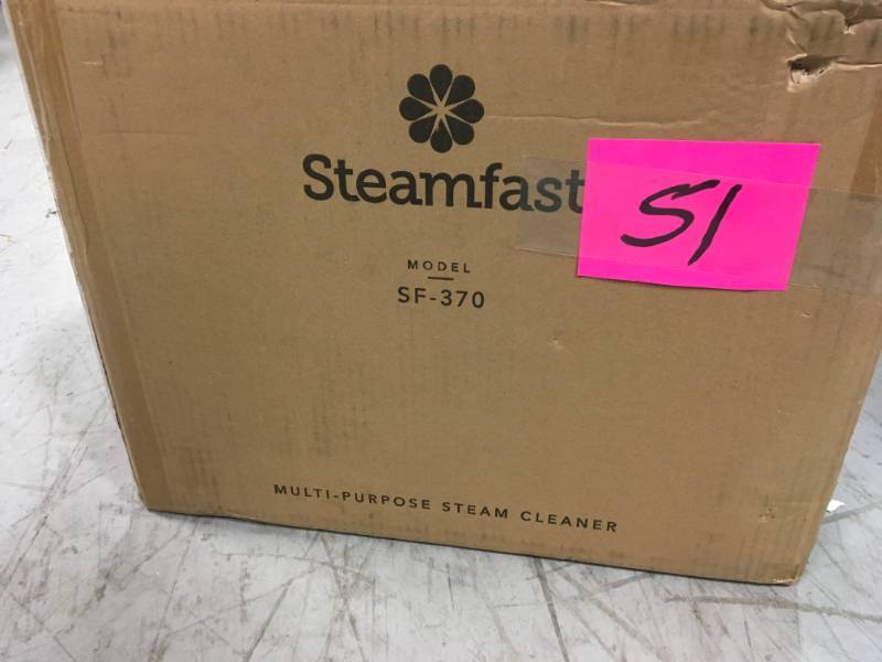 lot 51 image: SteamFast Multi-Purpose Canister Steam Cleaner open box in like new condition