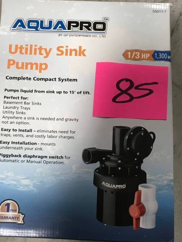 lot 85 image: AquaPro 13 HP Utility Sink Pump in good condition