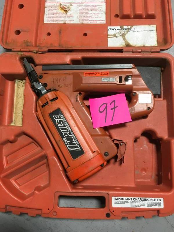 lot 97 image: PASLODE IMPULSE CORDLESS POWER FASTENING SYSTEM NAILER USED