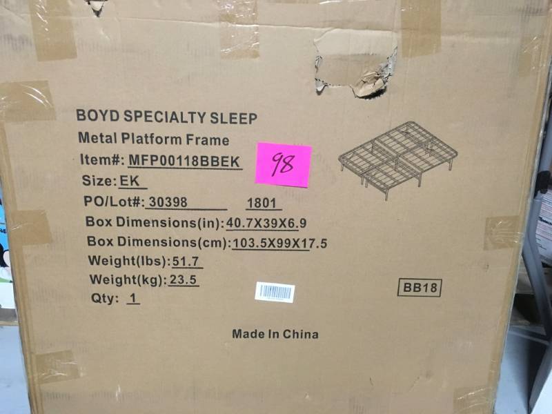 lot 98 image: 18 Platform Base - SIZE EK SKU MFP00118BBEK