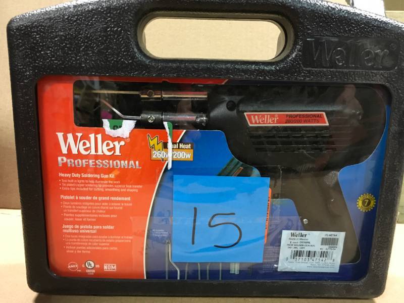lot 15 image: Weller Professional Soldering Gun Kit open box in like new condition