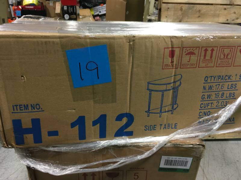 lot 19 image: MegaHome Cherry Storage End Table open box in like new condition