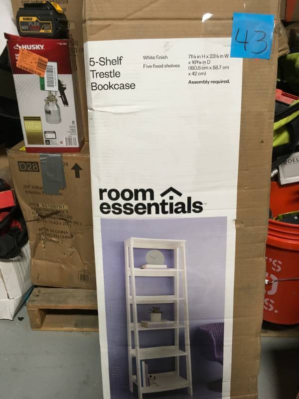 room essentials 5 shelf trestle bookcase
