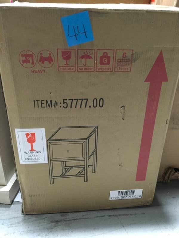 lot 44 image: Noble House Inka Mirrored Single Drawer Side Table not used