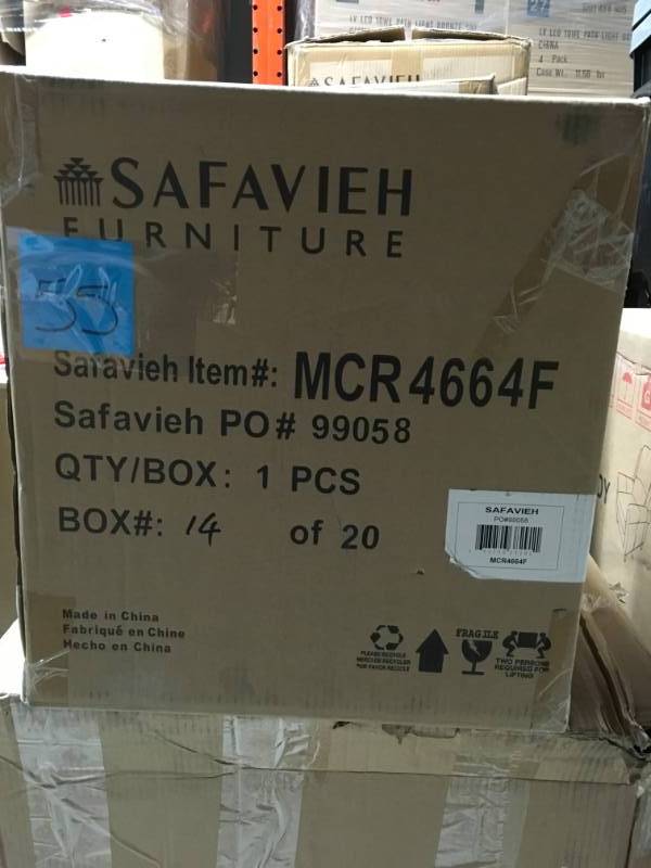 lot 55 image: Safavieh Ponzi Beige Accent Ottoman not used