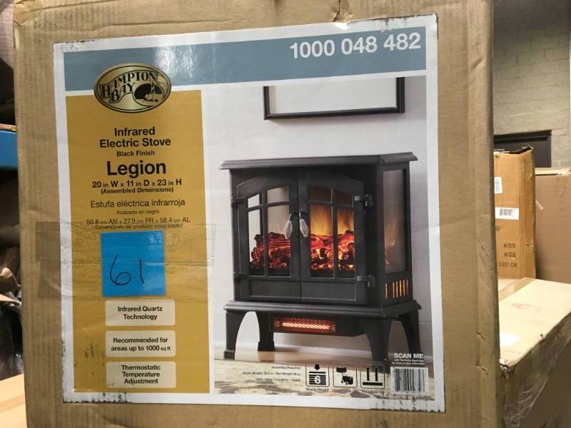 lot 61 image: Hampton Bay Legion 1,000 sq. ft. Panoramic Infrared Electric Stove open box in like new condition