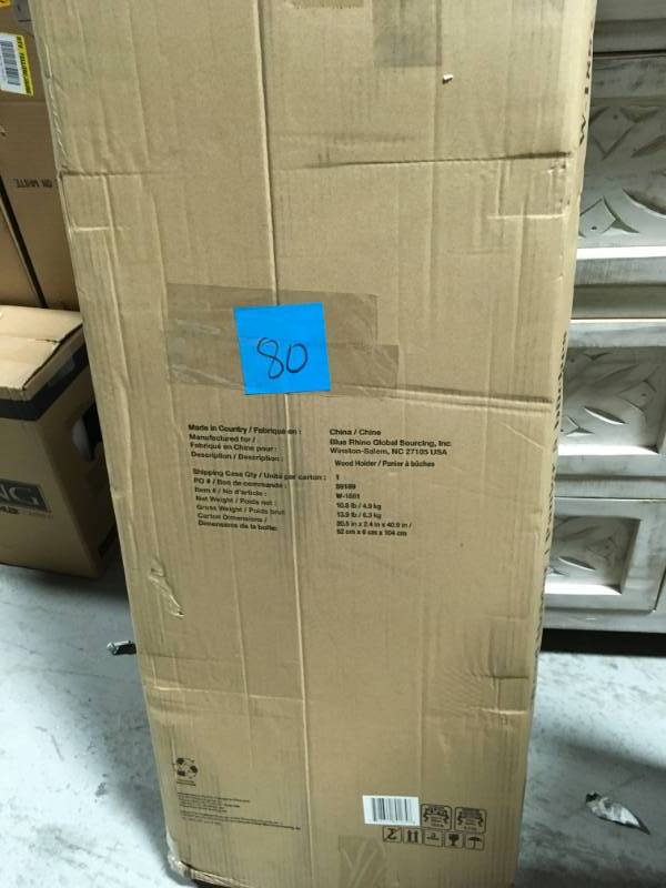 lot 80 image: UniFlame 40 in. Hoop Style Firewood Rack open box in like new condition