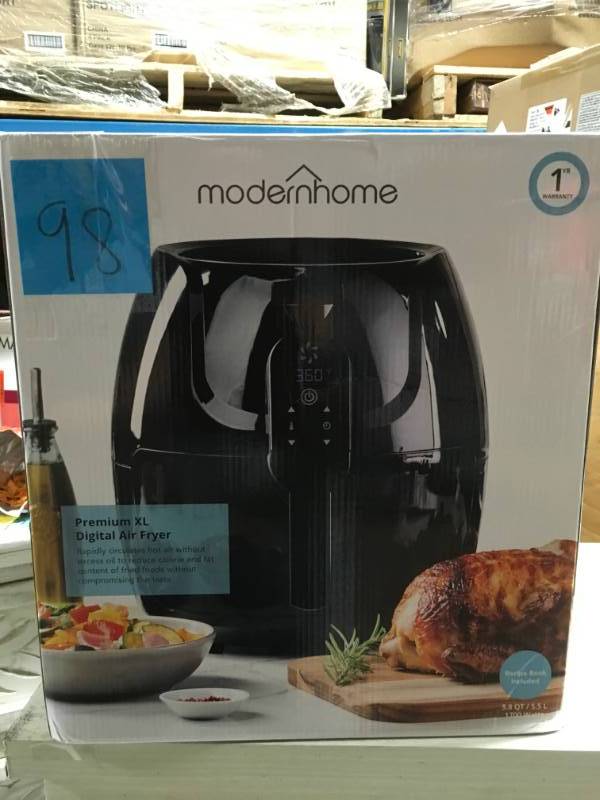 lot 98 image: modernhome Premium Digital Air Fryer (5.8 Qt.1700-Watt) open box in like new condition