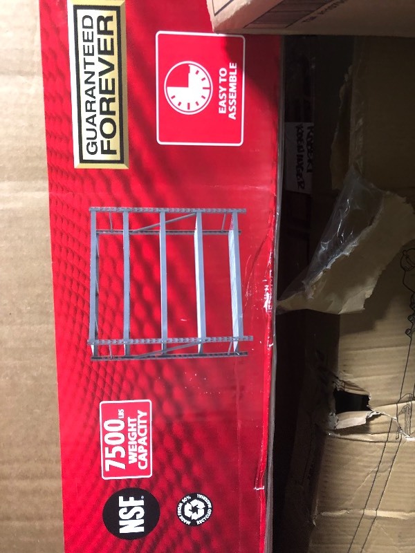 lot 110 image: Husky  90 in. H x 90 in. W x 24 in. D 5 Shelf Welded Steel Shelving Unit with Wire Deck in Black  not used