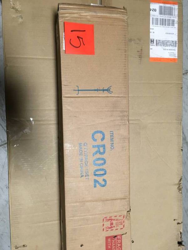 lot 15 image: MegaHome Black 8-Hook Coat Rack open box in like new condition