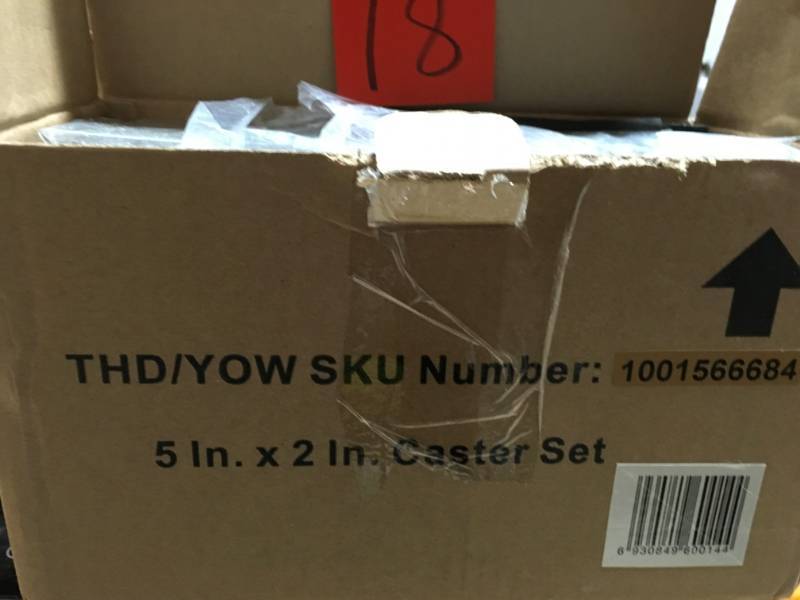 lot 18 image: Husky 5 in. Black PP Caster Kit open box in like new condition