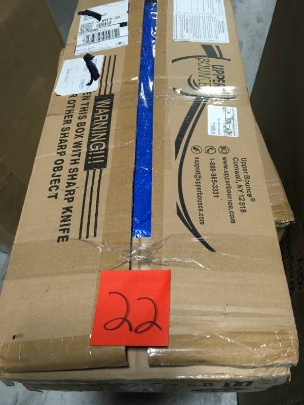 lot 22 image: Upper Bounce 7.5 ft. Super Trampoline Safety Pad Spring Cover Fits for 7.5 ft. Round Blue Trampoline Frames not used