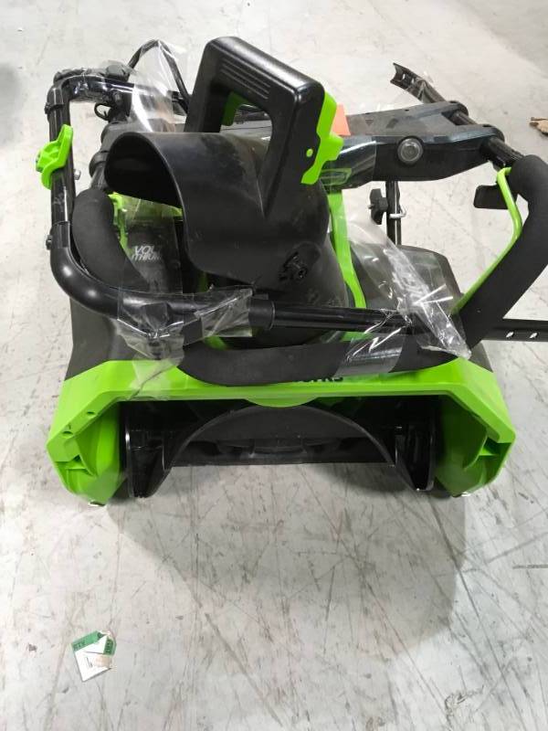 lot 62 image: Greenworks Digi-Pro GMAX 20 in. 40-Volt Cordless Electric Snow Blower - Battery and Charger Included not used
