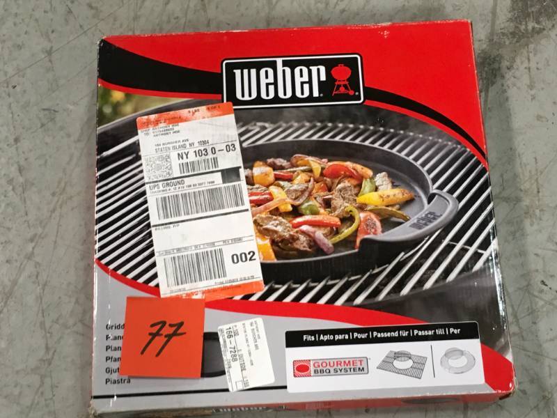 lot 77 image: Weber Original Gourmet BBQ System Griddle Insert open box in like new condition