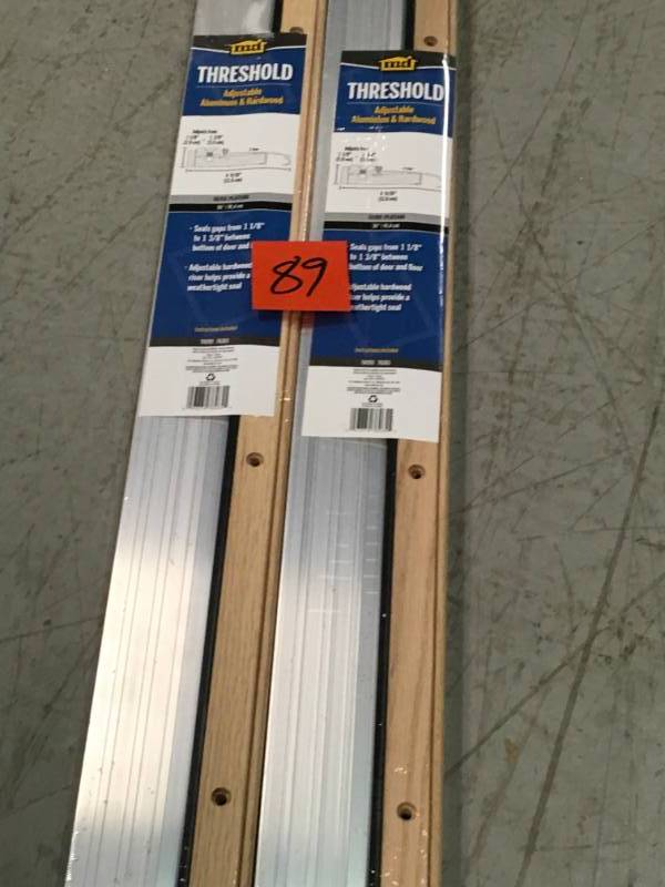 lot 89 image: M-D Building Products 2121-5009 Mill 36 x 1-18 x 4-916 Aluminum QTY 2 not used