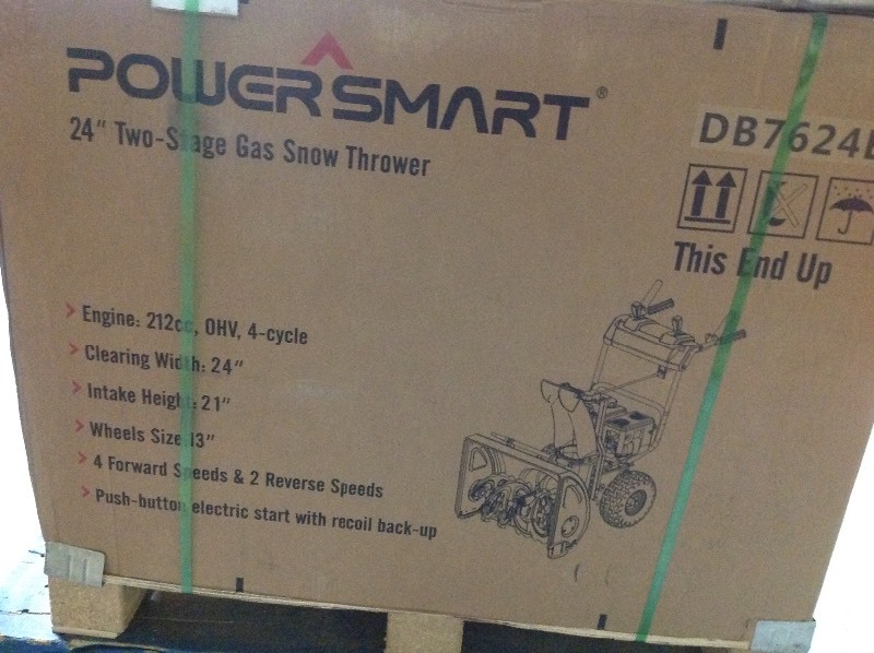 lot 102 image: PowerSmart  24 in. 212 cc Two-Stage Electric Start Gas Snow Blower not used