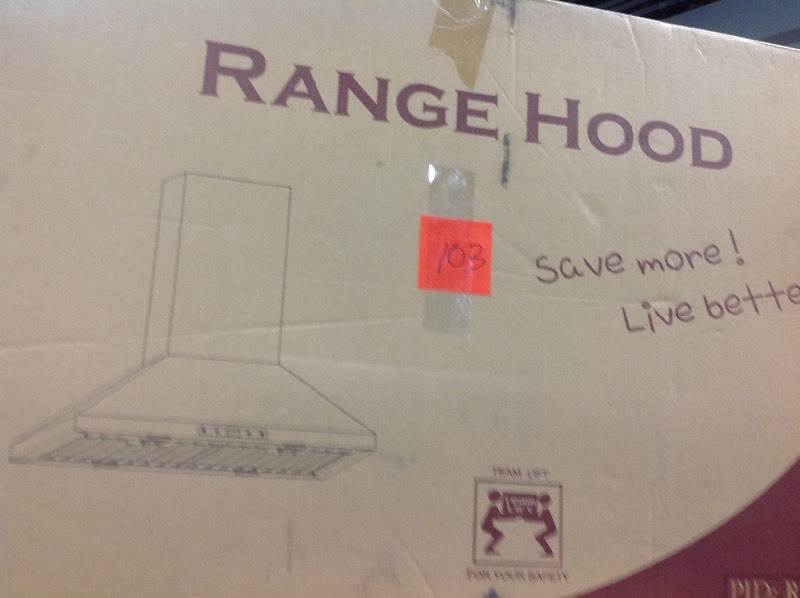 lot 103 image: AKDY  30 in. Convertible Kitchen Island Mount Range Hood in Stainless Steel with Touch Control  not used