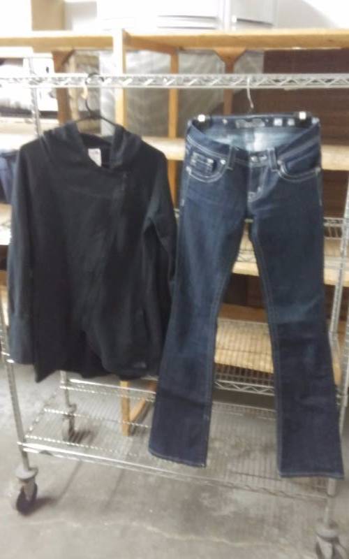 Ladies North Face Jacket Size XL, Miss Me Jeans Size 27 (Like New)