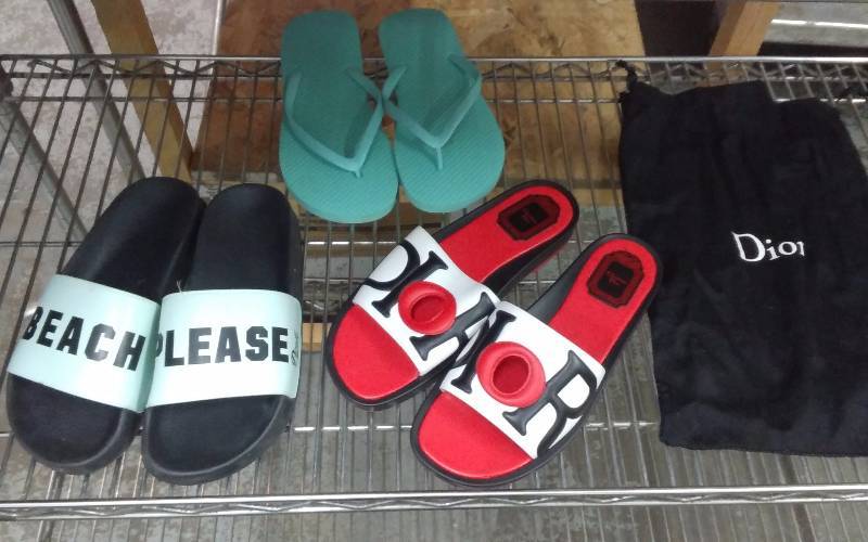 3 Pair Sandals, Dior, Victorias Secret, Flip Flops Size M 78