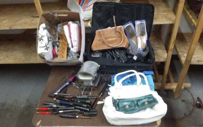 Large Lot If Hair Implements, Hand Bags, Jewelry Organizers
