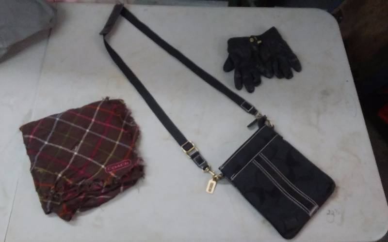 Genuine Coach Leather Gloves, Cross Body, Scarf