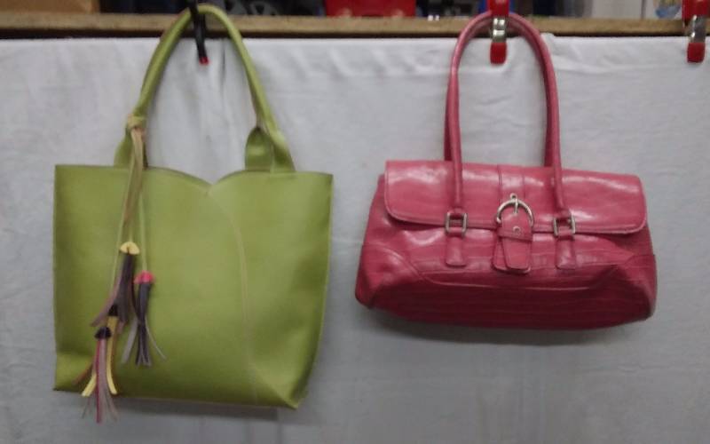 2-Hand Bags-Green Mellow World, Pink N.Y.