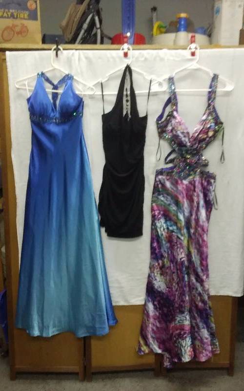 3-Junior Dresses-Blue Size 3, Black L, Multi 56