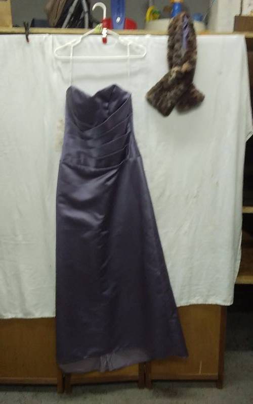 Formal Dress With Leopard Scarf Size 10