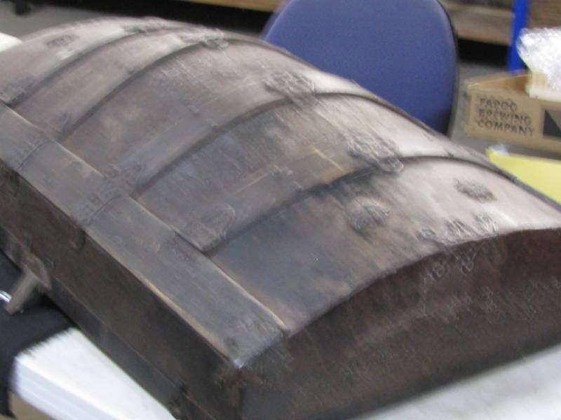 lot 40 image: Hump Back Steamer Trunk Lid