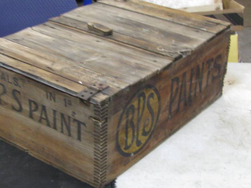 lot 41 image: BPS Paints Wood Crate
