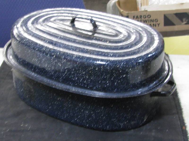 lot 50 image: Blue Enamelware Roaster